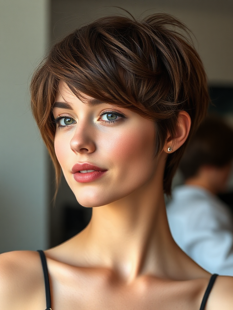 Short Haircuts with Side Bangs